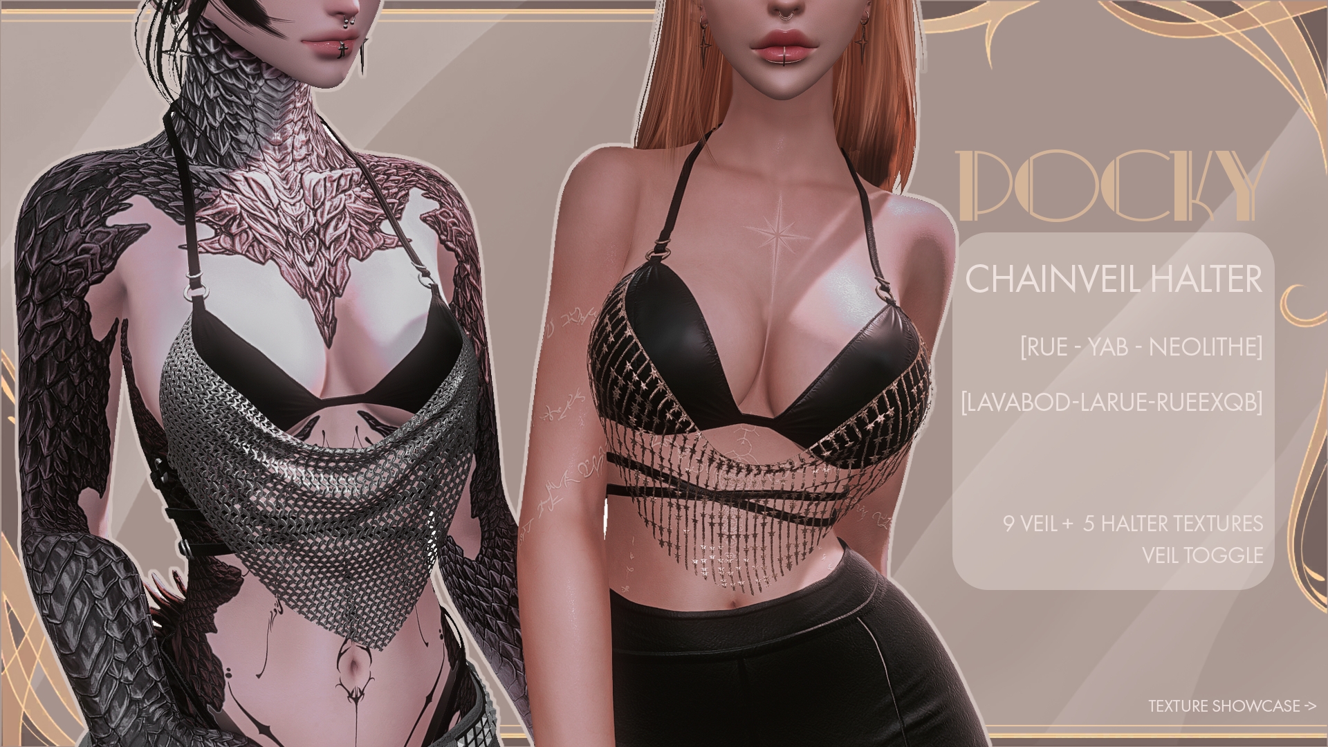 Chainveil Halter | Rue-YAB-NeoLithe-LavaBod-LaRue-RueEXQB-RueXB | Pocky