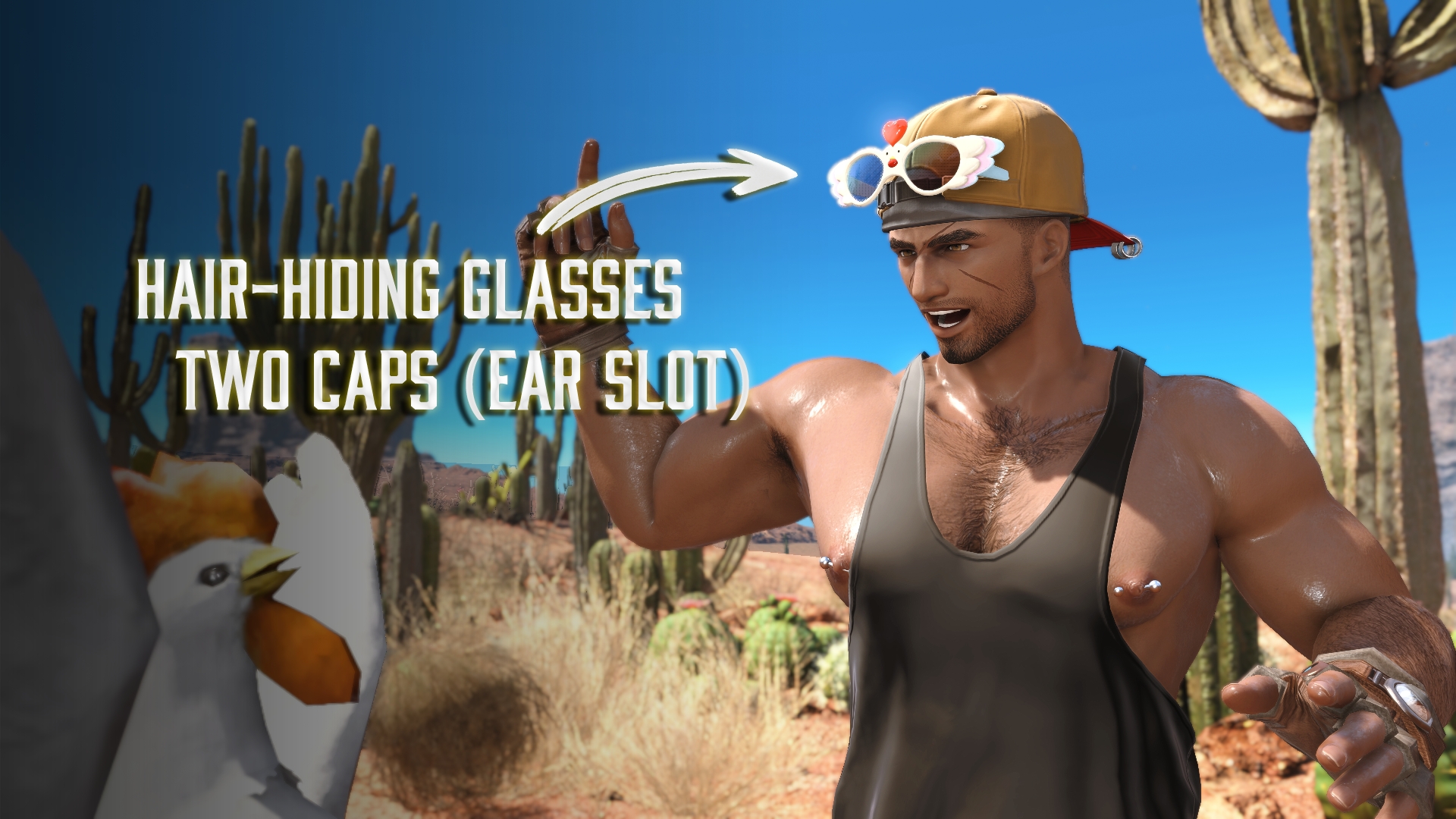 Hair-Hiding Glasses + Two Cap (earring)