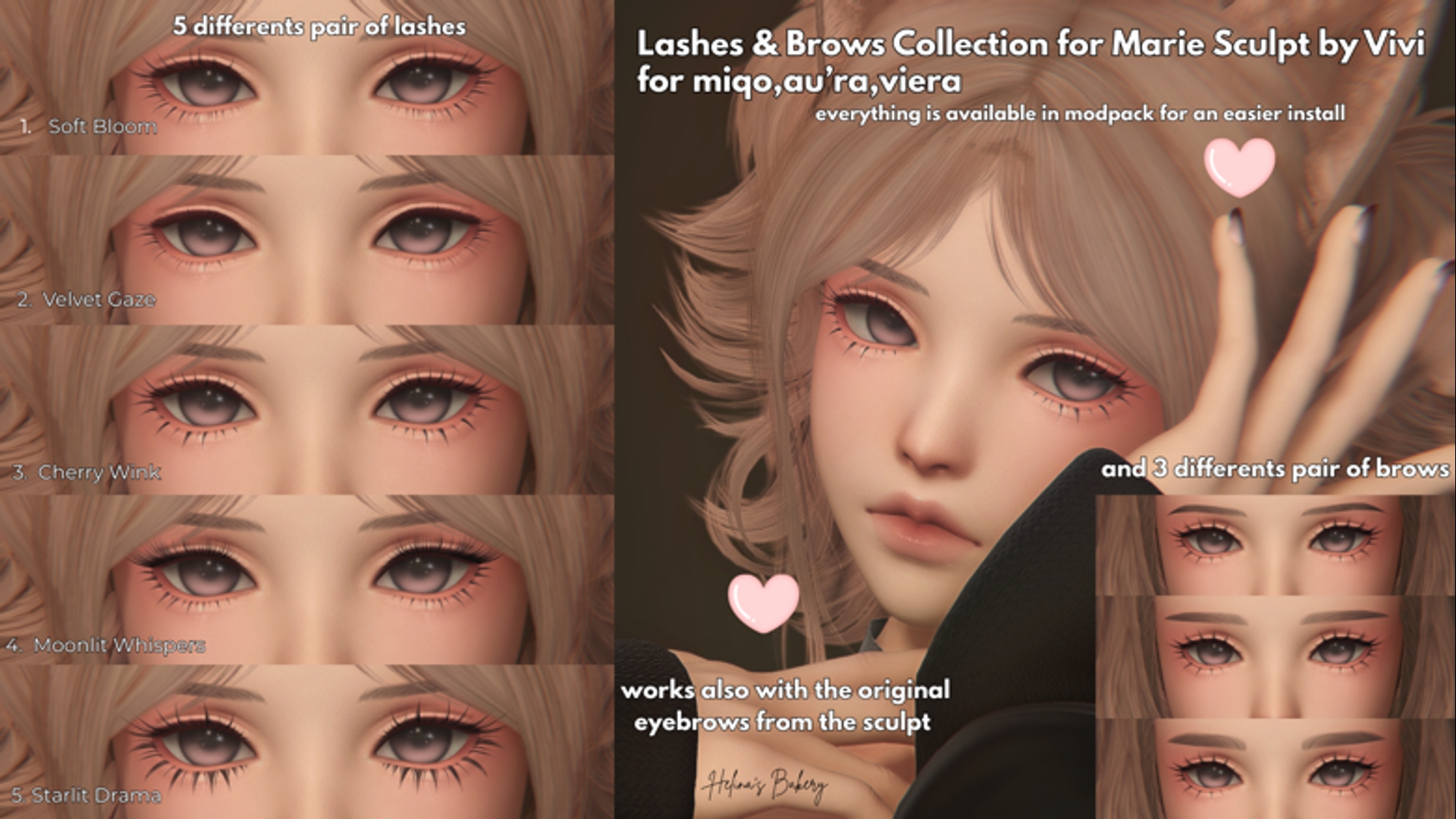Lashes & Brows PACK for Marie Sculpt