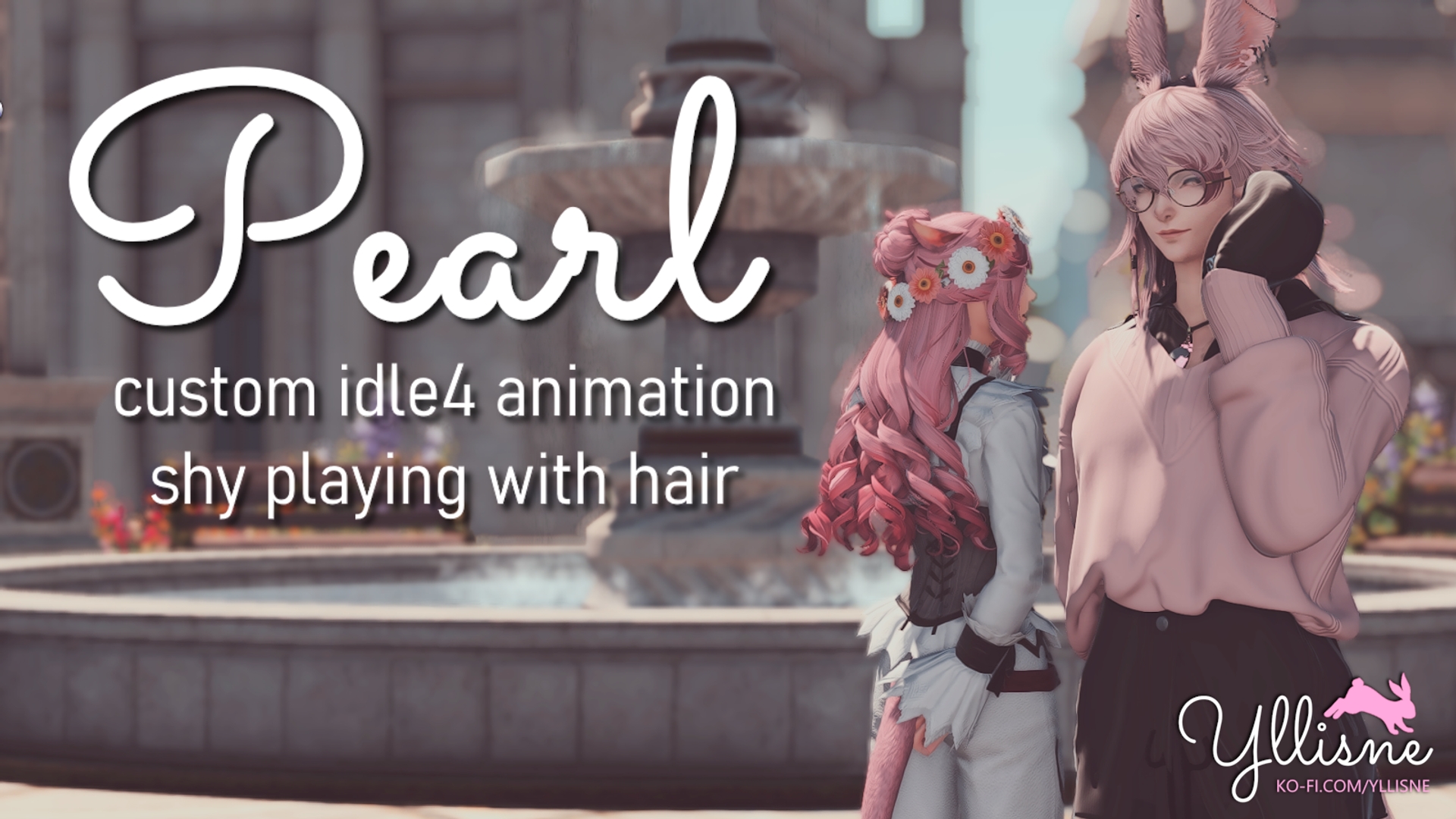 Pearl - shy playing with hair custom idle animation