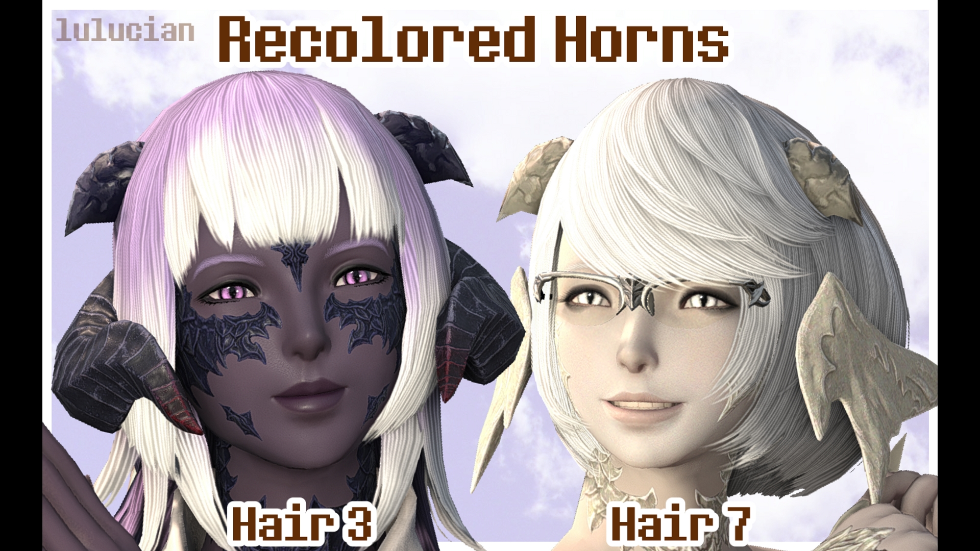 [Pluto] Au Ra Hair Recolored Horns