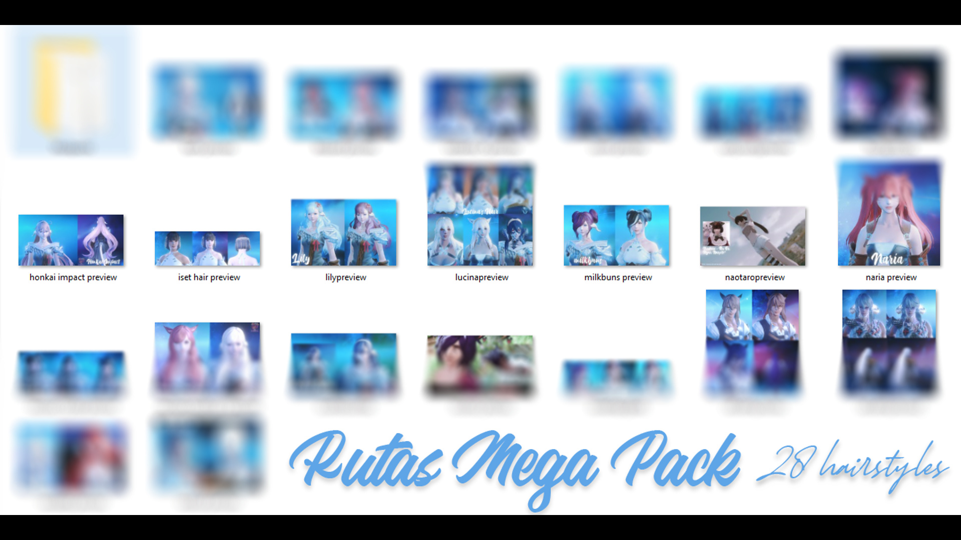 Ruta's Hair Mega Pack, 28+ Hairstyles (2018/19)
